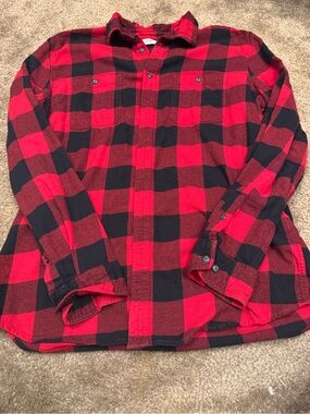Sonoma Red and Black Plaid Button-Down Shirt